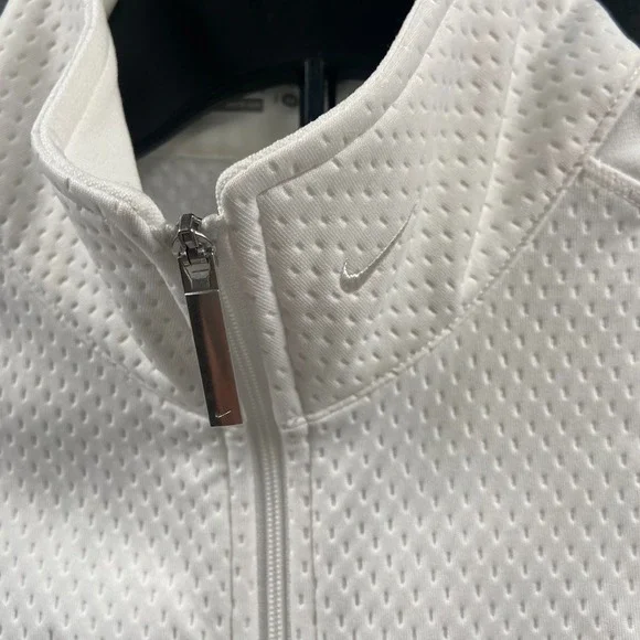 Nike Golf Vest‎ Womens M White Cadillac Tour Performance Therma Fit Full Zip - Picture 3 of 9